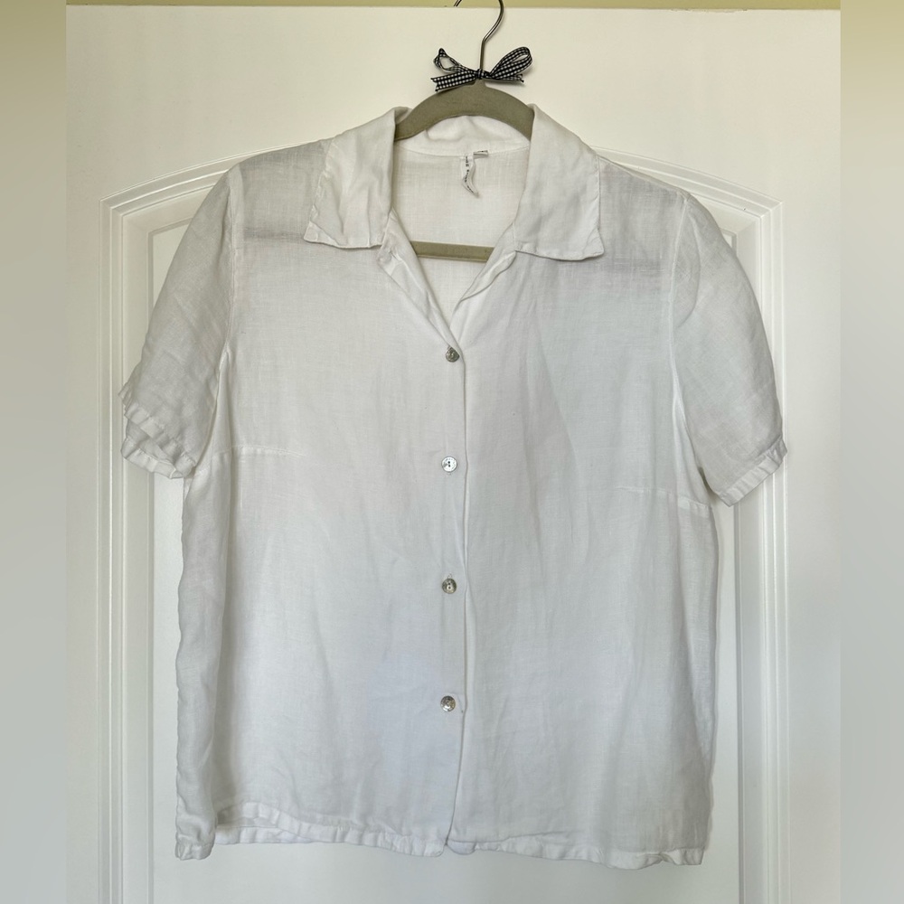 Allen Allen Linen Top, M
